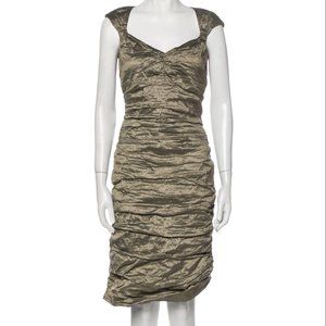 NWT Etcetera ruched gold / bronze dress sz 2